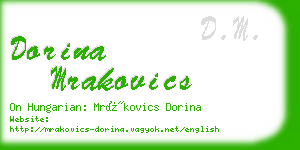 dorina mrakovics business card